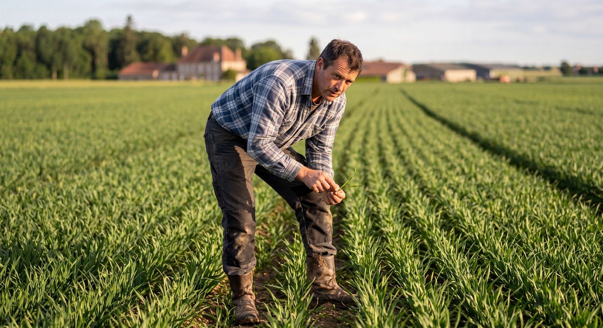 Agriculteur dans son champ